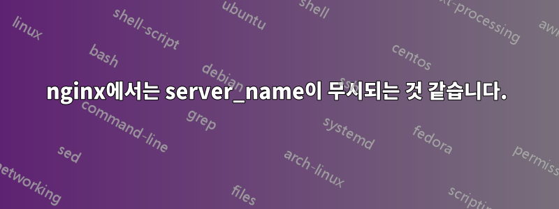 nginx에서는 server_name이 무시되는 것 같습니다.