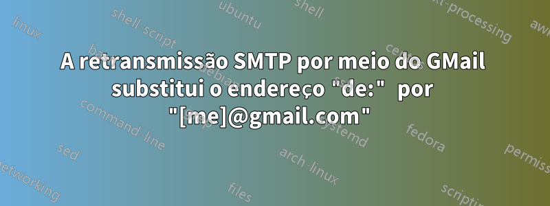 A retransmissão SMTP por meio do GMail substitui o endereço "de:" por "[me]@gmail.com"