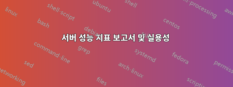 서버 성능 지표 보고서 및 실용성