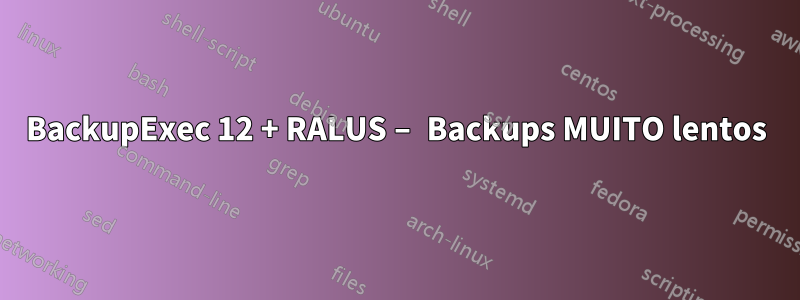 BackupExec 12 + RALUS – Backups MUITO lentos