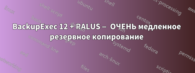 BackupExec 12 + RALUS — ОЧЕНЬ медленное резервное копирование