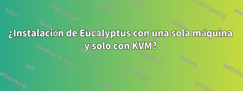 ¿Instalación de Eucalyptus con una sola máquina y solo con KVM?