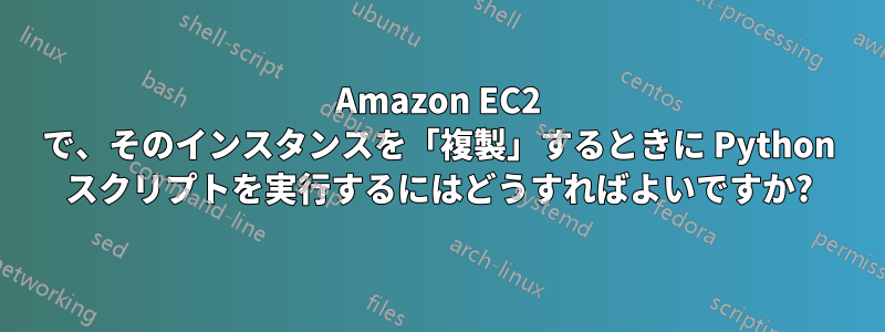 Amazon EC2 で、そのインスタンスを「複製」するときに Python スクリプトを実行するにはどうすればよいですか?