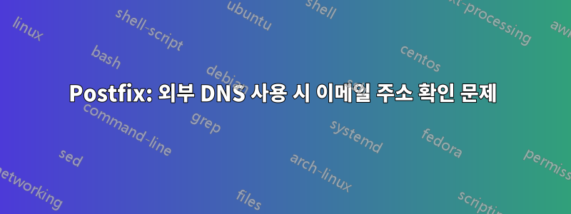 Postfix: 외부 DNS 사용 시 이메일 주소 확인 문제