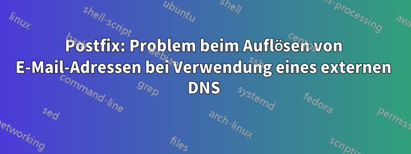 Postfix: Problem beim Auflösen von E-Mail-Adressen bei Verwendung eines externen DNS