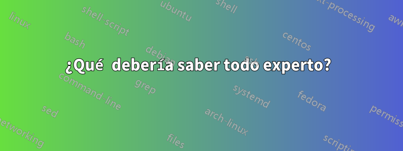 ¿Qué debería saber todo experto? 