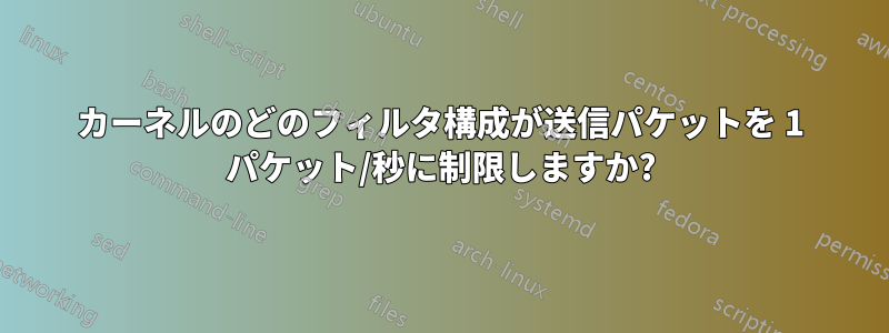 カーネルのどのフィルタ構成が送信パケットを 1 パケット/秒に制限しますか?