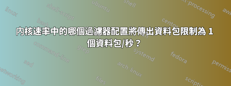 內核速率中的哪個過濾器配置將傳出資料包限制為 1 個資料包/秒？