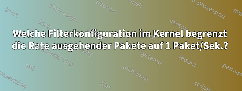 Welche Filterkonfiguration im Kernel begrenzt die Rate ausgehender Pakete auf 1 Paket/Sek.?