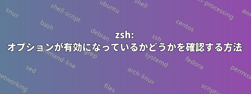 zsh: オプションが有効になっているかどうかを確認する方法