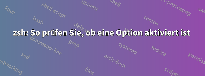 zsh: So prüfen Sie, ob eine Option aktiviert ist