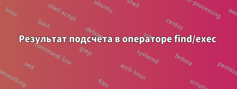 Результат подсчета в операторе find/exec