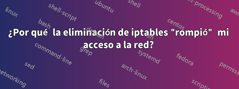 ¿Por qué la eliminación de iptables "rompió" mi acceso a la red?