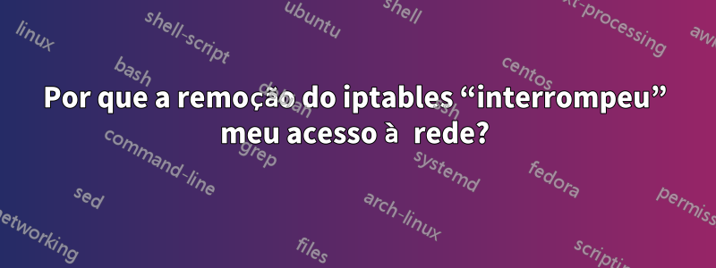 Por que a remoção do iptables “interrompeu” meu acesso à rede?