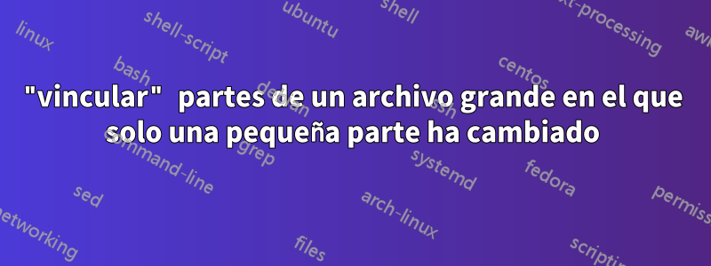 "vincular" partes de un archivo grande en el que solo una pequeña parte ha cambiado