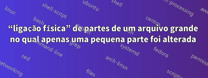 “ligação física” de partes de um arquivo grande no qual apenas uma pequena parte foi alterada