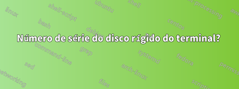 Número de série do disco rígido do terminal?