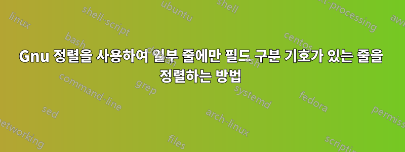 Gnu 정렬을 사용하여 일부 줄에만 필드 구분 기호가 있는 줄을 정렬하는 방법