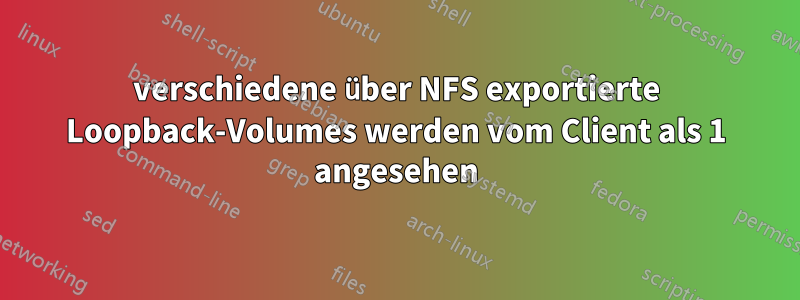 verschiedene über NFS exportierte Loopback-Volumes werden vom Client als 1 angesehen