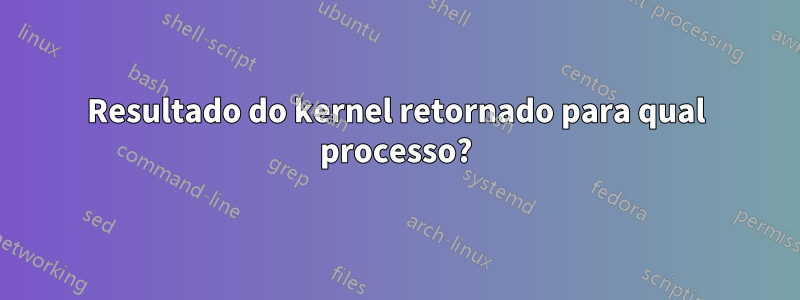 Resultado do kernel retornado para qual processo?