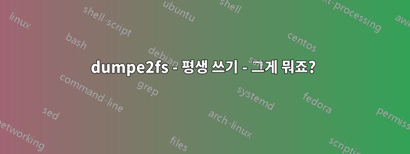 dumpe2fs - 평생 쓰기 - 그게 뭐죠?