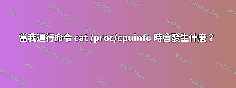 當我運行命令 cat /proc/cpuinfo 時會發生什麼？