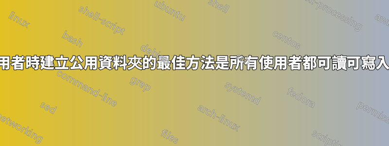 建立新使用者時建立公用資料夾的最佳方法是所有使用者都可讀可寫入的投遞箱