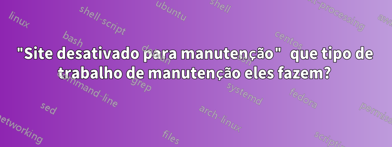 "Site desativado para manutenção" que tipo de trabalho de manutenção eles fazem?
