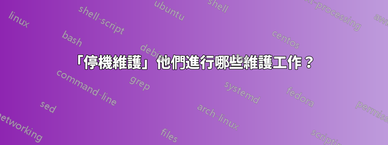 「停機維護」他們進行哪些維護工作？