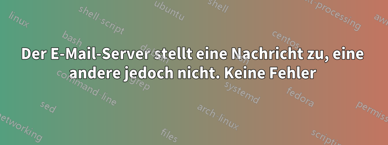 Der E-Mail-Server stellt eine Nachricht zu, eine andere jedoch nicht. Keine Fehler