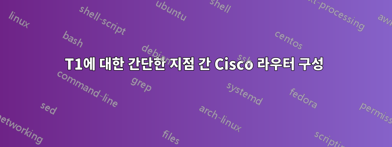 T1에 대한 간단한 지점 간 Cisco 라우터 구성