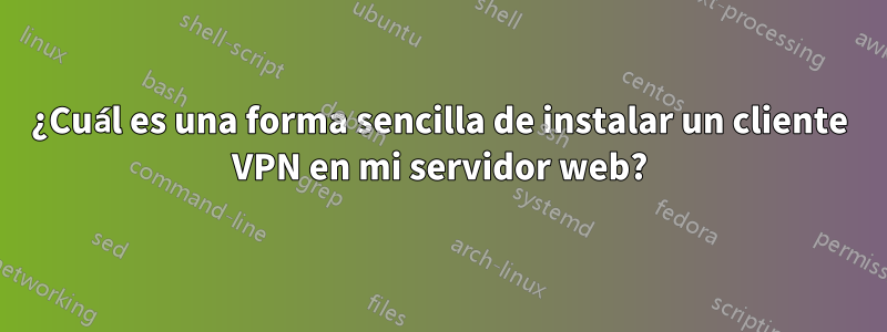 ¿Cuál es una forma sencilla de instalar un cliente VPN en mi servidor web?