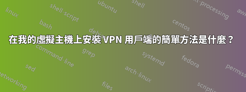 在我的虛擬主機上安裝 VPN 用戶端的簡單方法是什麼？