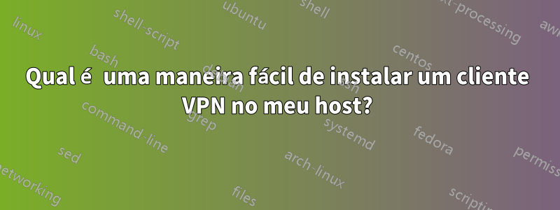 Qual é uma maneira fácil de instalar um cliente VPN no meu host?