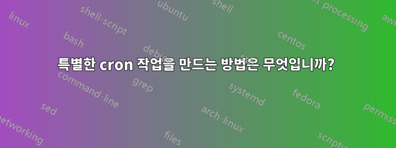 특별한 cron 작업을 만드는 방법은 무엇입니까?