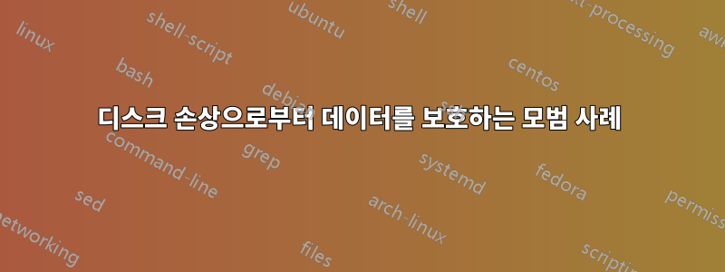 디스크 손상으로부터 데이터를 보호하는 모범 사례