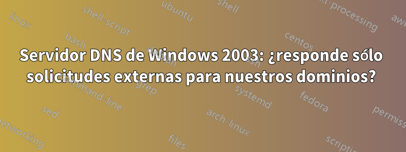 Servidor DNS de Windows 2003: ¿responde sólo solicitudes externas para nuestros dominios?