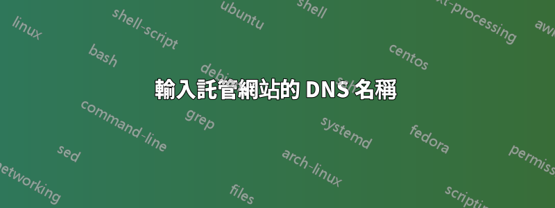 輸入託管網站的 DNS 名稱