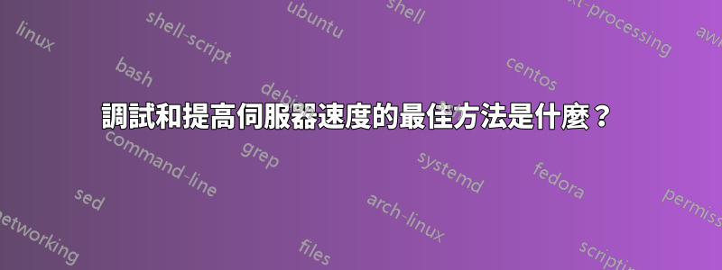 調試和提高伺服器速度的最佳方法是什麼？
