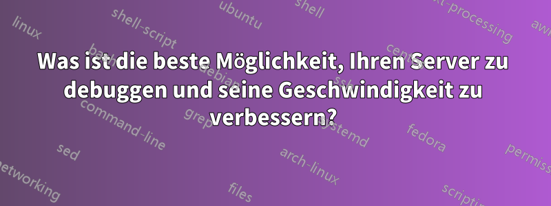 Was ist die beste Möglichkeit, Ihren Server zu debuggen und seine Geschwindigkeit zu verbessern?