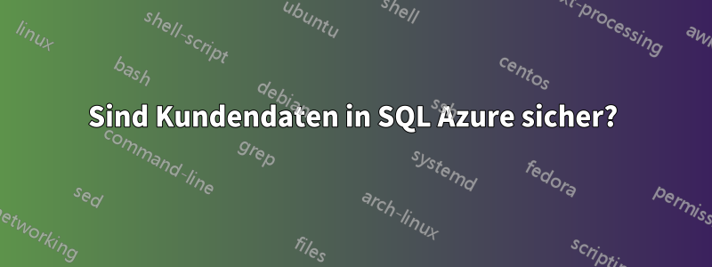 Sind Kundendaten in SQL Azure sicher?