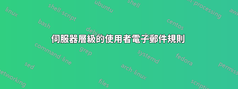 伺服器層級的使用者電子郵件規則