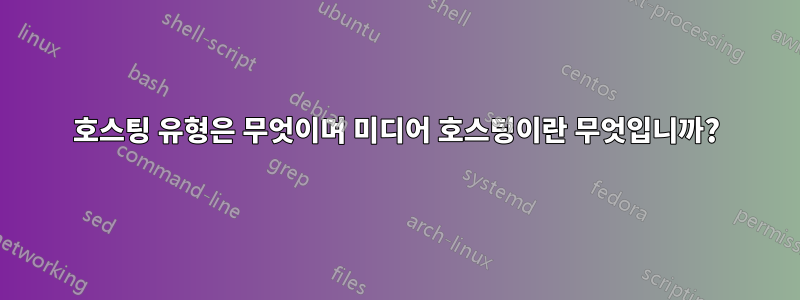 호스팅 유형은 무엇이며 미디어 호스팅이란 무엇입니까?