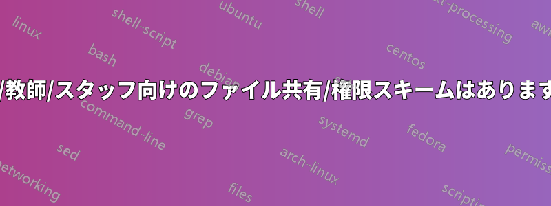 学生/教師/スタッフ向けのファイル共有/権限スキームはありますか?