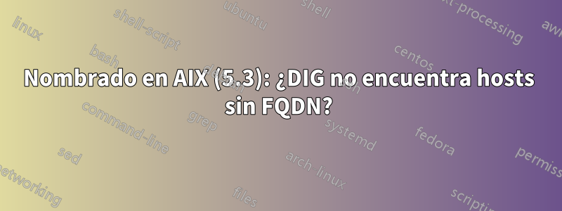 Nombrado en AIX (5.3): ¿DIG no encuentra hosts sin FQDN?