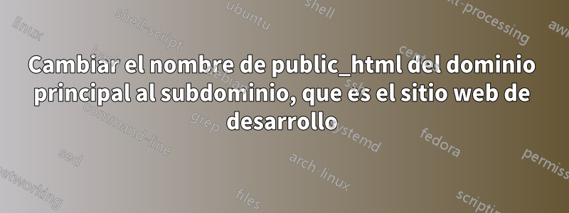 Cambiar el nombre de public_html del dominio principal al subdominio, que es el sitio web de desarrollo