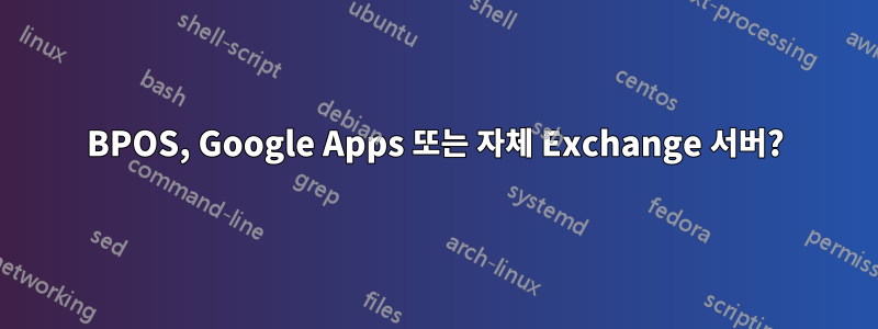 BPOS, Google Apps 또는 자체 Exchange 서버?