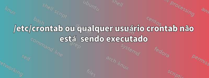/etc/crontab ou qualquer usuário crontab não está sendo executado