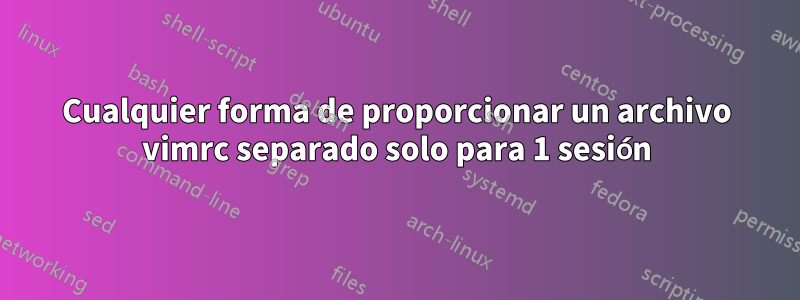 Cualquier forma de proporcionar un archivo vimrc separado solo para 1 sesión