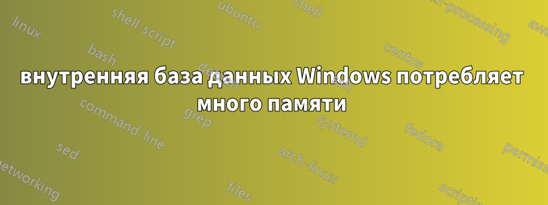 внутренняя база данных Windows потребляет много памяти